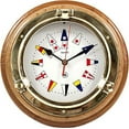 thumbnail image 1 of Nagina International Lacquered Porthole Wall Clock in Flag Dial Face, 1 of 1