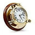 thumbnail image 1 of Nagina International Large Nautical Authentic Brass Porthole Clock On Wooden Rosewood Mount | Excellent Quality Nautical Decor for Real Navals (13 Inches), 1 of 6