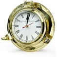 thumbnail image 1 of Nagina International Nautical Boat's Porthole Time's Clock | Maritime Brass Ship's Decor (Nickel Plated, 9 Inches), 1 of 1