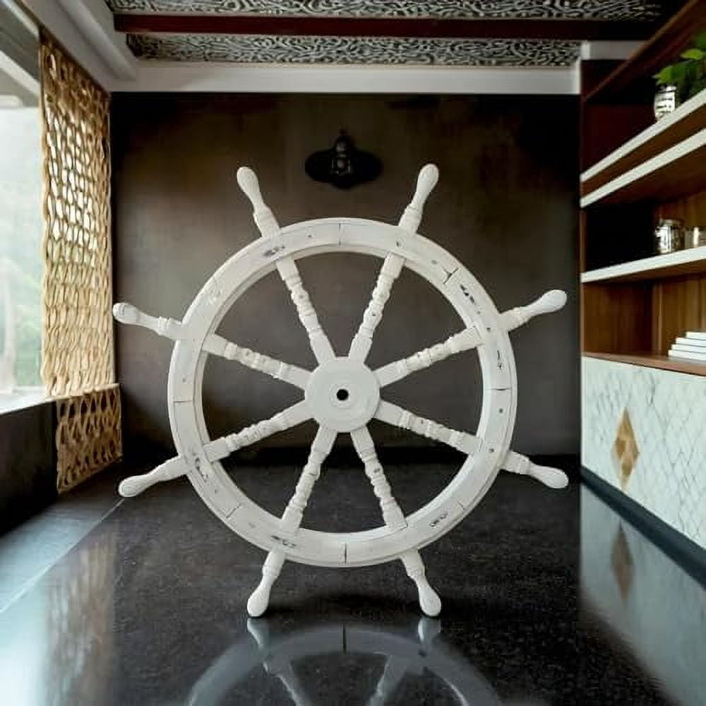 Nagina International Nautical Handcrafted Wooden Ship Wheel - Home Wall ...