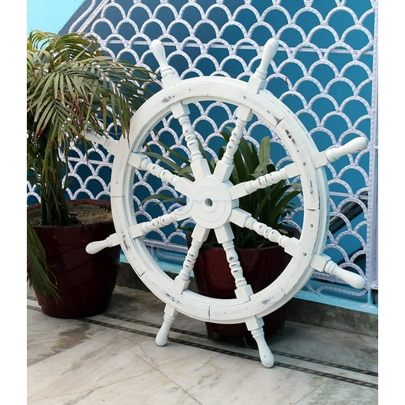 "Nagina International Nautical Home Decorative Painted Ship Wheels - Home Decor"