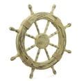 thumbnail image 1 of Nagina International Nautical Rusticn Brown Antique Ship Wheel | Beautiful Wall Decor Sculpture (12 Inches), 1 of 6