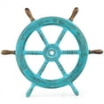 thumbnail image 1 of Nagina International Nautical Wooden Antique Vintage Captain's Ship Wheel - Pirate Home Decor Gifts - Nursery Wall Hangings (48 Inches, Antique Ocean Blue), 1 of 4