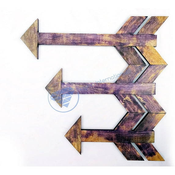 Nagina International Nautical Wooden Hand Craft Decorative Arrows Set of 3 - Home Decor Wall Hanging Gifts Pirate Nursery Ocean Beach Home Decor Gift