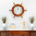 thumbnail image 1 of Nagina International Nautical Wooden Ship Wheel with Quartz Clock - Pirate Home Decor Wall Hanging Gifts (16 Inches), 1 of 9