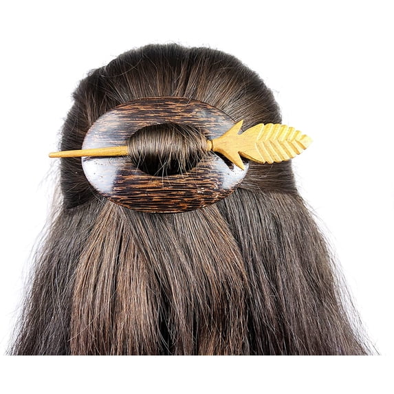 Nagina International Premium Vintage Polished Wooden Shawl Pins | Hair Barrettes & Hair Clip | Personal & Beauty Care Accessories (Leaflet)