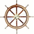 thumbnail image 1 of Nagina International Premium Wood Deluxe Nautical Captain's Maritime Decor Ship W/Brass Ring | Classic Vintage Decor Gift (60 Inches), 1 of 4