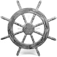 thumbnail image 1 of Nagina International Rustic Antique Beautiful Wall Decor Handcrafted Pine Nautical Ship Wheel | Maritime Exclusive Wall Decor (30 Inches, Junky Black), 1 of 1