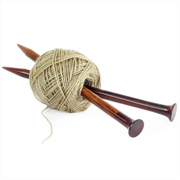 Nagina International US Size 50-10" Rosewood Crafted Premium Yarn Knitting Needles | Stitching Accessories & Supplies (25mm, Rosewood)