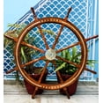 thumbnail image 1 of Nagina International Welcome Board Embedded Premium Nautical Handcrafted Ship's Wheel with Solid Brass Ring Inlaid | Premium Wall Decor Gifts (36 Inches), 1 of 2