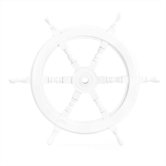 Nagina International White Washed Ship Wheel Wood Ship's Wheels/Wood Ship Steering Wheel/Nautical Home Decor (12 Inches)