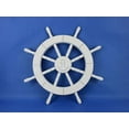 thumbnail image 1 of Nagina International White Washed Wooden Ship Wheels 18" with Anchor, 1 of 1