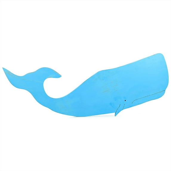 "Nagina International Wooden Sperm Whale Figurine Malibu Blue With Hanger | Nautical Home & Wall Decor Ideas"