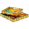 thumbnail image 1 of Nagina International Yellow Sunset Palm Tree Printed Stylish Kitchen Trays | Serving Kitchen Platters | Carry Snacks & Breakfast Food | Authentic Minimal Finish, 1 of 6