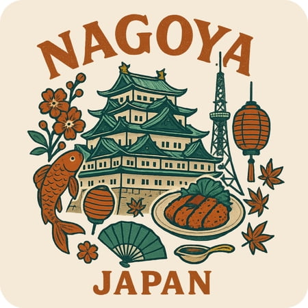 Nagoya Japan Keepsakes Souvenir Vinyl Sticker – Destination Travel Keepsake Collectible (3-Inches Wide)