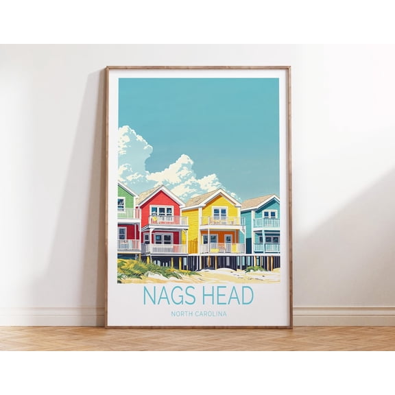Nags Head North Carolina City Travel Scenery Wall Art Print, Unframed Paper Print Size 8x12