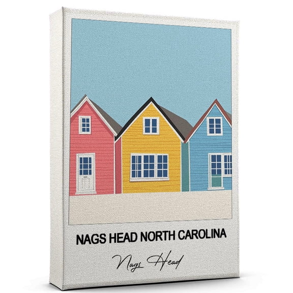 Nags Head North Carolina Travel Scenic Canvas Wall Art -Nags Head Canvas  Nature-Inspired Print for Bedroom, Living Room, or Office  Travel Gift