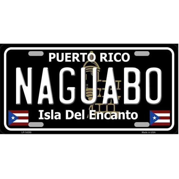 Naguabo Puerto Rico Black License Plate / Sign / Plaque - Aluminum ( 12 inch x 6 inch )