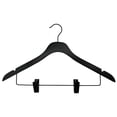 thumbnail image 1 of Nahanco 17" NAHANCO Slimline Wooden Suit Hanger With Clips - Low Gloss Black W/Black, 1 of 6