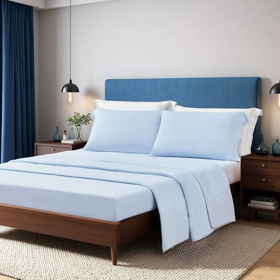 Nahenduo 2-Piece Twin Cooling 3pc Sheet Set,Ice Blue