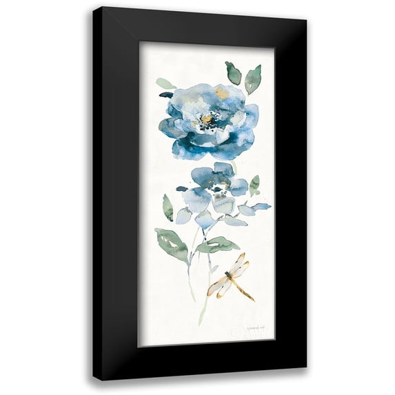Nai, Danhui 10x18 Black Modern Framed Museum Art Print Titled - Blues of Summer IV Gilded Panel