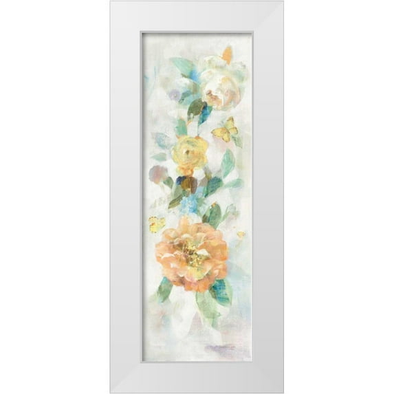 Nai, Danhui 11x24 White Modern Wood Framed Museum Art Print Titled - Natural Blooming Splendor IV