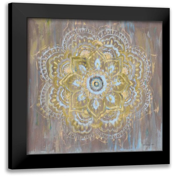 Nai, Danhui 12x12 Black Modern Framed Museum Art Print Titled - Bombay Bohemian Dark Neutral
