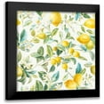 thumbnail image 1 of Nai, Danhui 12x12 Black Modern Framed Museum Art Print Titled - Floursack Lemon Pattern IA, 1 of 5