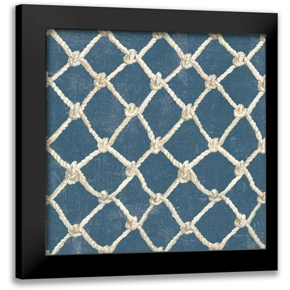 Nai, Danhui 12x12 Black Modern Framed Museum Art Print Titled - Floursack Nautical Pattern IIID