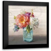 Nai, Danhui 12x12 Black Modern Framed Museum Art Print Titled - French Cottage Bouquet I