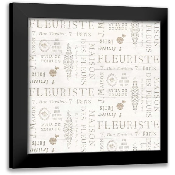 Nai, Danhui 12x12 Black Modern Framed Museum Art Print Titled - Maison Des Fleurs Pattern V