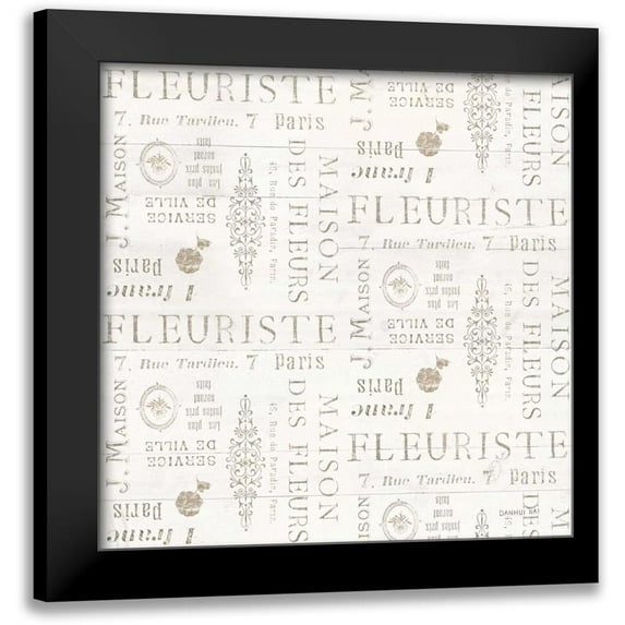 Nai, Danhui 12x12 Black Modern Framed Museum Art Print Titled - Maison Des Fleurs Pattern V