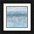 thumbnail image 1 of Nai, Danhui 12x12 Black Ornate Wood Framed with Double Matting Museum Art Print Titled - Abstract Rain Slate Blue, 1 of 4