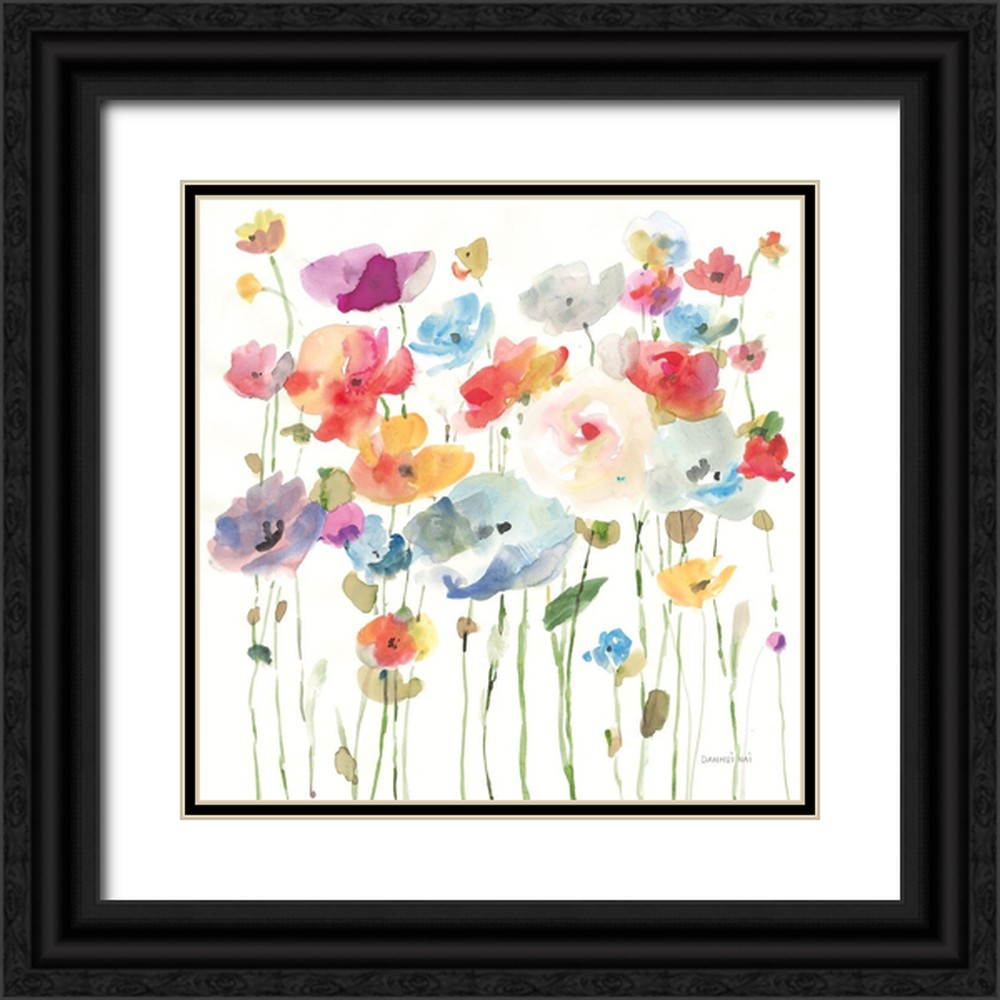 Bright Day Blooming Multicolor Floral Canvas Art 12 x 12