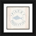thumbnail image 1 of Nai, Danhui 12x12 Black Ornate Wood Framed with Double Matting Museum Art Print Titled - Floursack Nautical VIII Fish, 1 of 4
