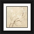 thumbnail image 1 of Nai, Danhui 12x12 Black Ornate Wood Framed with Double Matting Museum Art Print Titled - White Cherry Blossoms I Linen Crop, 1 of 4