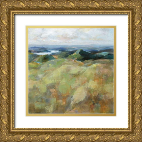 Nai, Danhui 12x12 Gold Ornate Wood Framed with Double Matting Museum Art Print Titled - Above the Lakes
