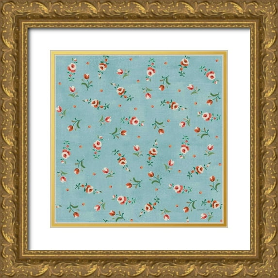 Nai, Danhui 12x12 Gold Ornate Wood Framed with Double Matting Museum Art Print Titled - Kitchen Floursack Pattern IIC