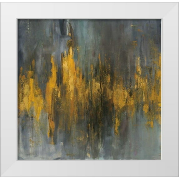 Nai, Danhui 12x12 White Modern Wood Framed Museum Art Print Titled - Black and Gold Abstract