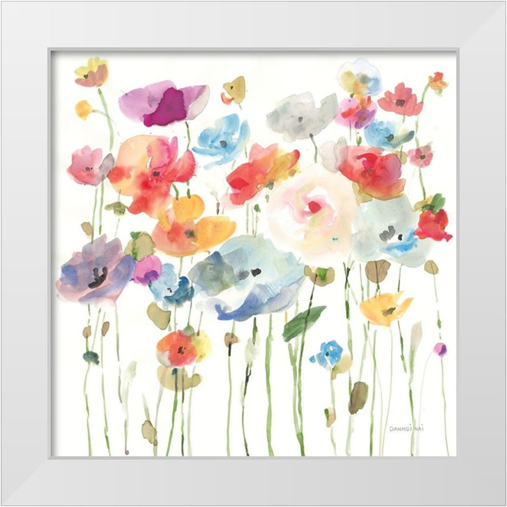 Bright Day Blooming Multicolor Floral Canvas Art 12 x 12