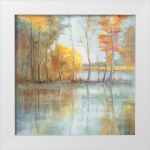 Nai, Danhui 12x12 White Modern Wood Framed Museum Art Print Titled - Lakeside Reflection