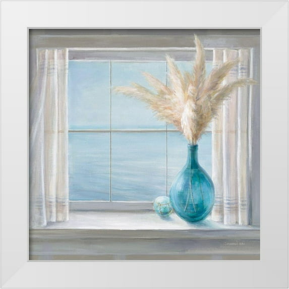 Nai, Danhui 12x12 White Modern Wood Framed Museum Art Print Titled - Seaside Cottage View