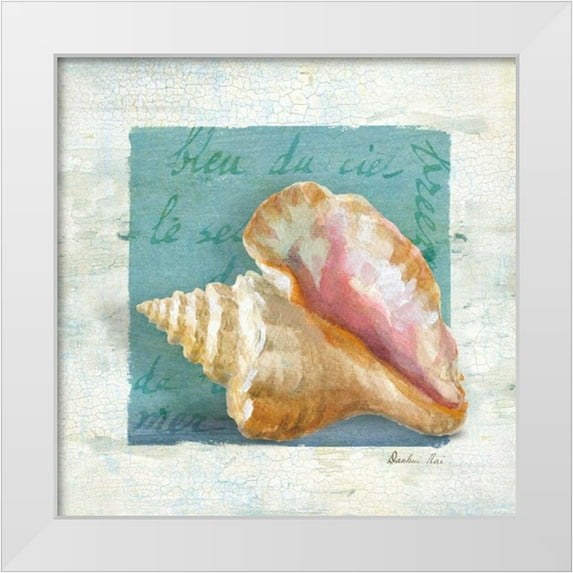 Nai, Danhui 12x12 White Modern Wood Framed Museum Art Print Titled - Shades of Blue IV