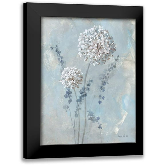 Nai, Danhui 12x14 Black Modern Framed Museum Art Print Titled - Airy Blooms I