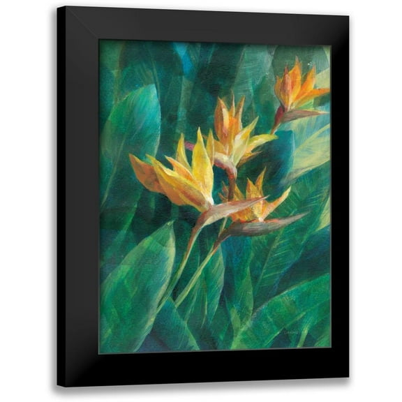 Nai, Danhui 12x14 Black Modern Framed Museum Art Print Titled - Bird of Paradise I