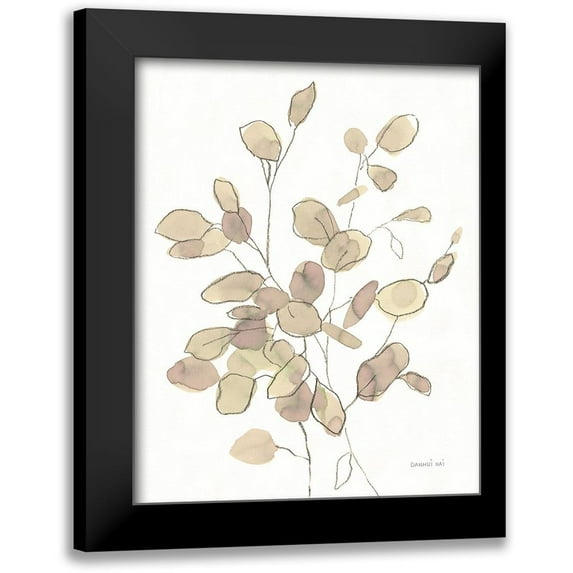 Nai, Danhui 12x14 Black Modern Framed Museum Art Print Titled - Transparent Leaves