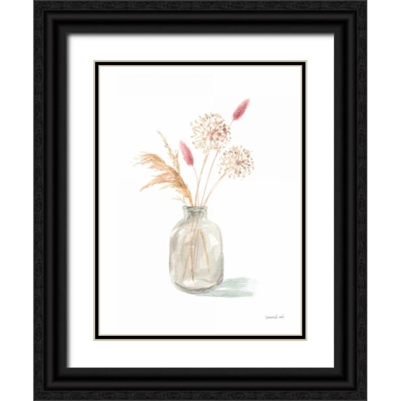 Nai, Danhui 12x14 Black Ornate Wood Framed with Double Matting Museum Art Print Titled - Everlasting Bouquet II