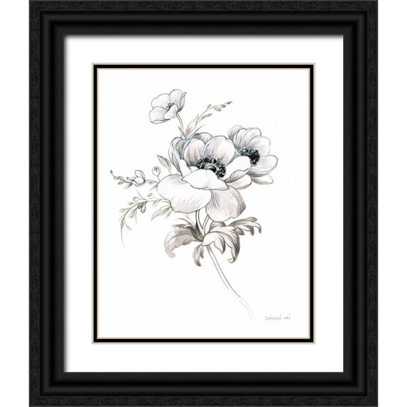 Nai, Danhui 12x14 Black Ornate Wood Framed with Double Matting Museum Art Print Titled - Sketchbook Garden X BW