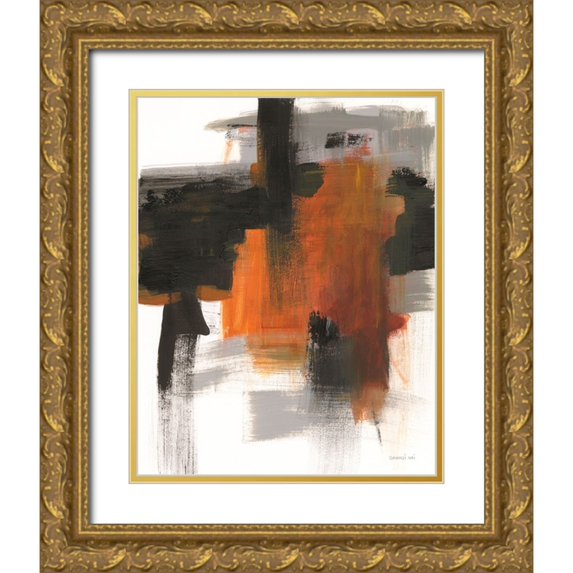Nai, Danhui 12x14 Gold Ornate Wood Framed with Double Matting Museum Art Print Titled - Golden Azo II