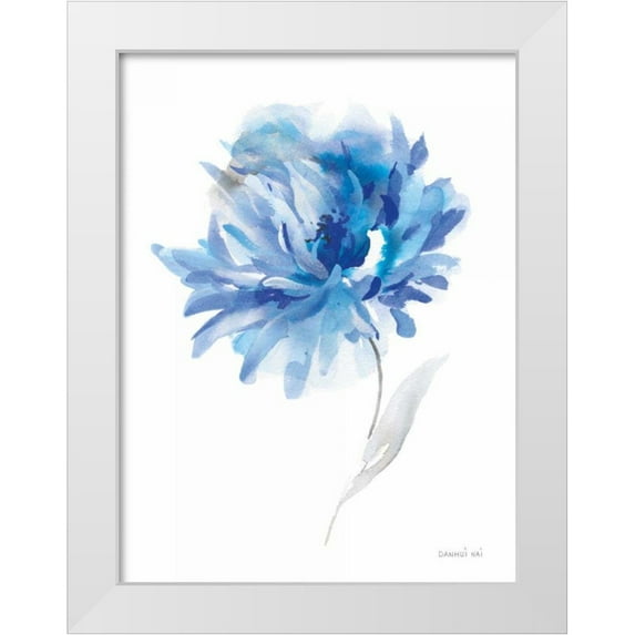 Nai, Danhui 12x14 White Modern Wood Framed Museum Art Print Titled - Bold Blooming II